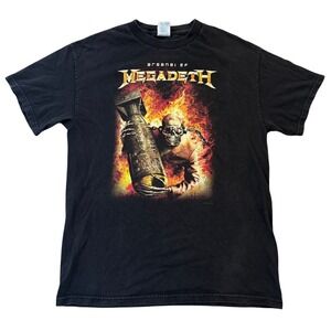 Y2K Megadeth Arsenal‎ EP Band T Shirt Mens Size Medium Black Graphic Tee 2006
